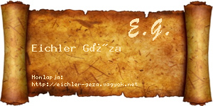 Eichler Géza névjegykártya