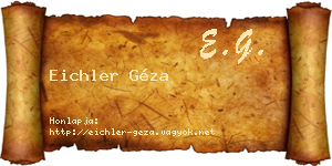 Eichler Géza névjegykártya
