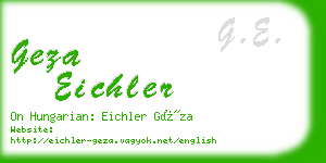 geza eichler business card